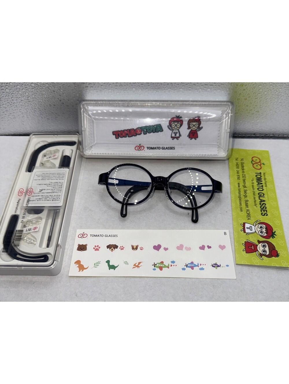 Tomato glasses blue oval TKCC 131 mm  kids boys eyeglasses frame only case Kit